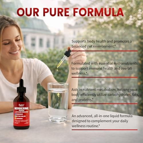 Berberine Drops with Ceylon Cinnamon Supplement, Berberine 2 Fl Oz (Pack of 2)