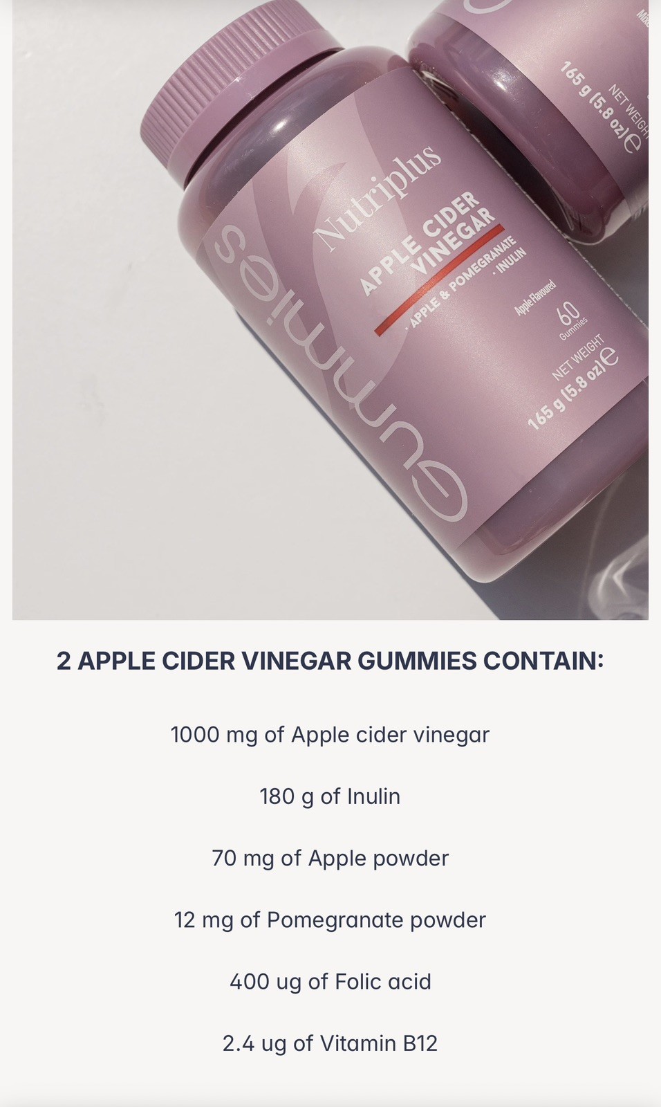 FARMASI Nutriplus Gummies – Apple Cider Vinegar 60 Gummies 5.8oz(FREE SHIPPING)