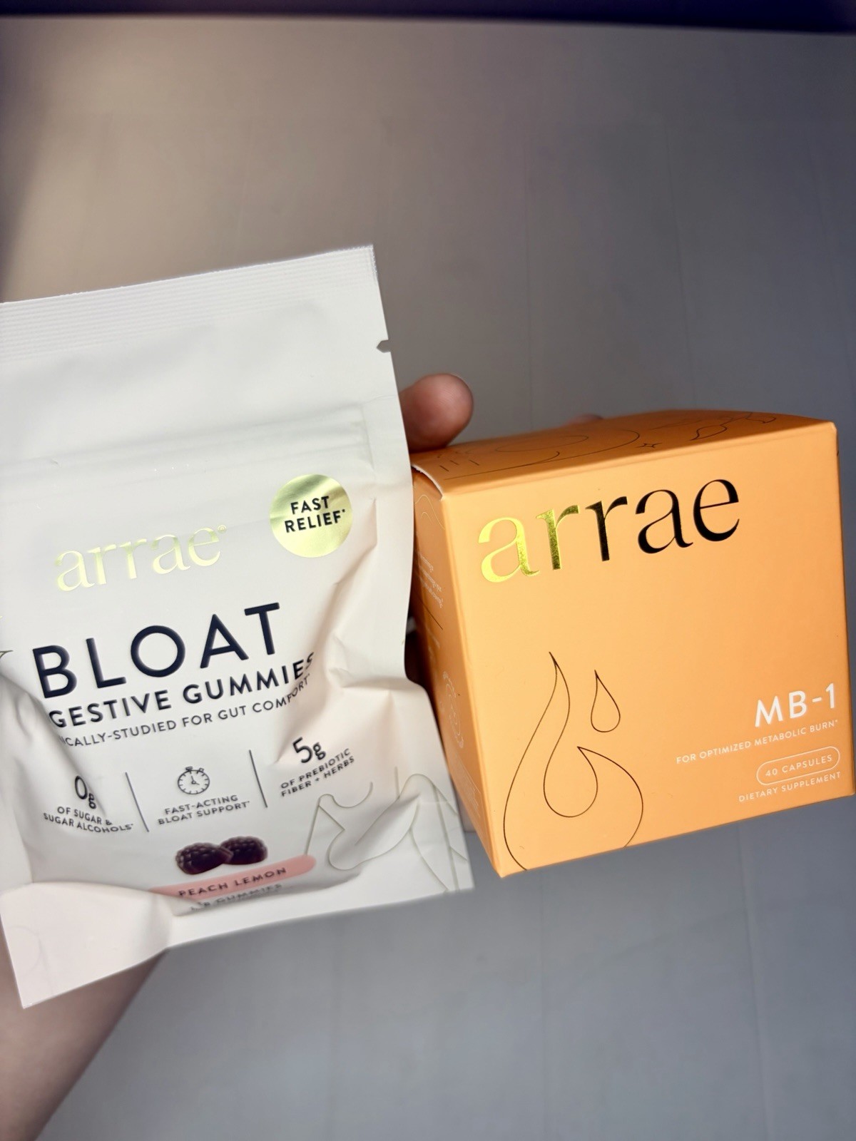Arrae String Bikini Bundle Bloat Gummies Peach Lemon MB-1 Capsules