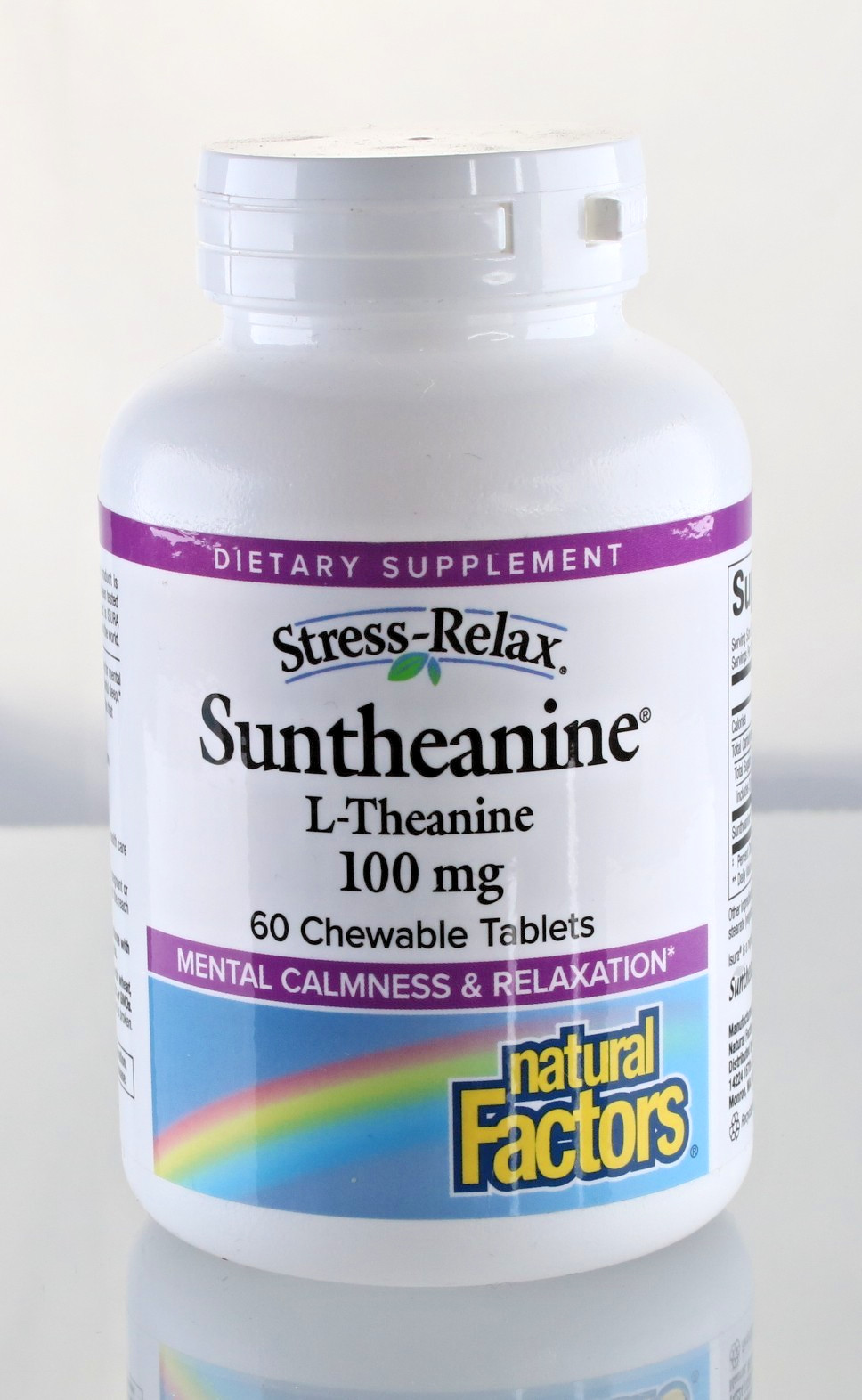 (4) Natural Factors, Stress-Relax, Suntheanine L-Theanine 100 mg, 120 Tablets EA