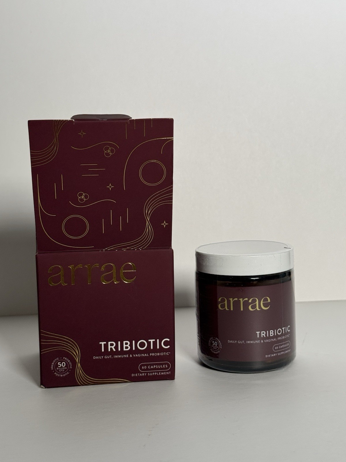 arrae Tribiotic Probiotic Gut Immune Vaginal Health 60 Capsules Exp 09/2026