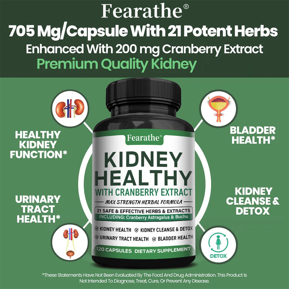 Kidney Health Cleanse Support Detox Natural Supplement High Quality