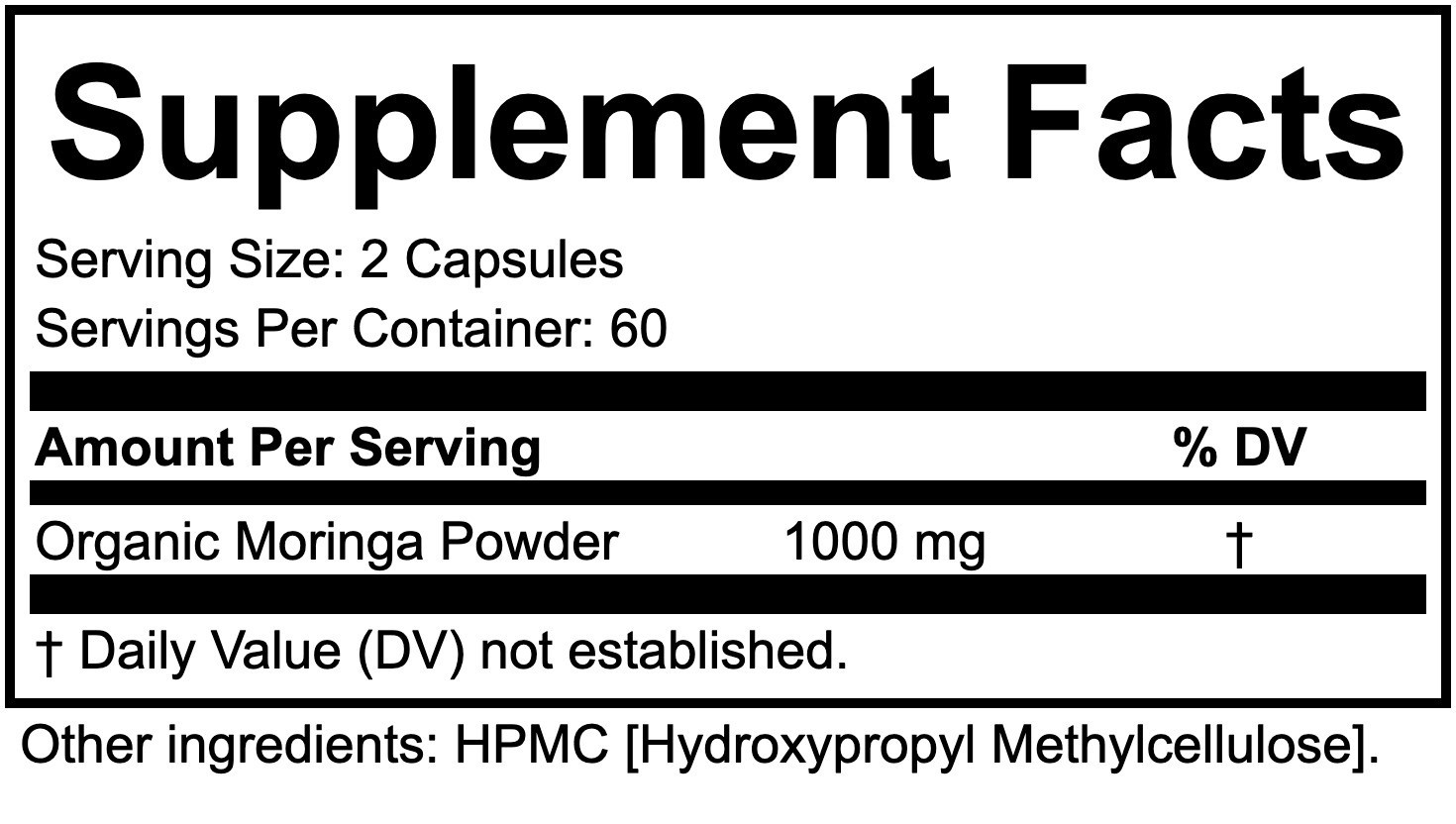 Organic Moringa 1000mg Capsules – 10,000 Capsules – Bulk