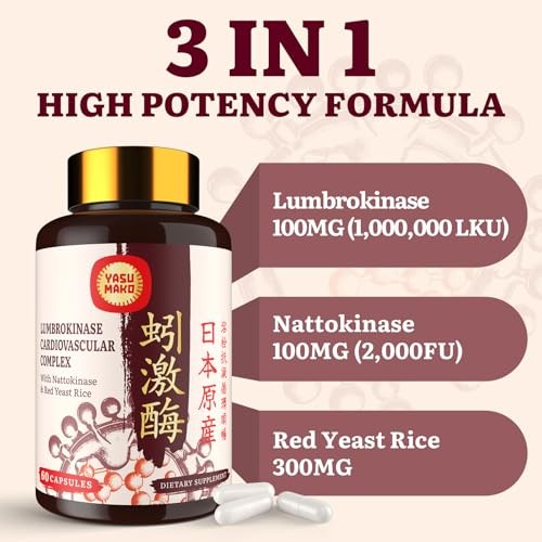 Lumbrokinase 100mg (Max Activity 1,000,000 60 Count (Pack of 1)