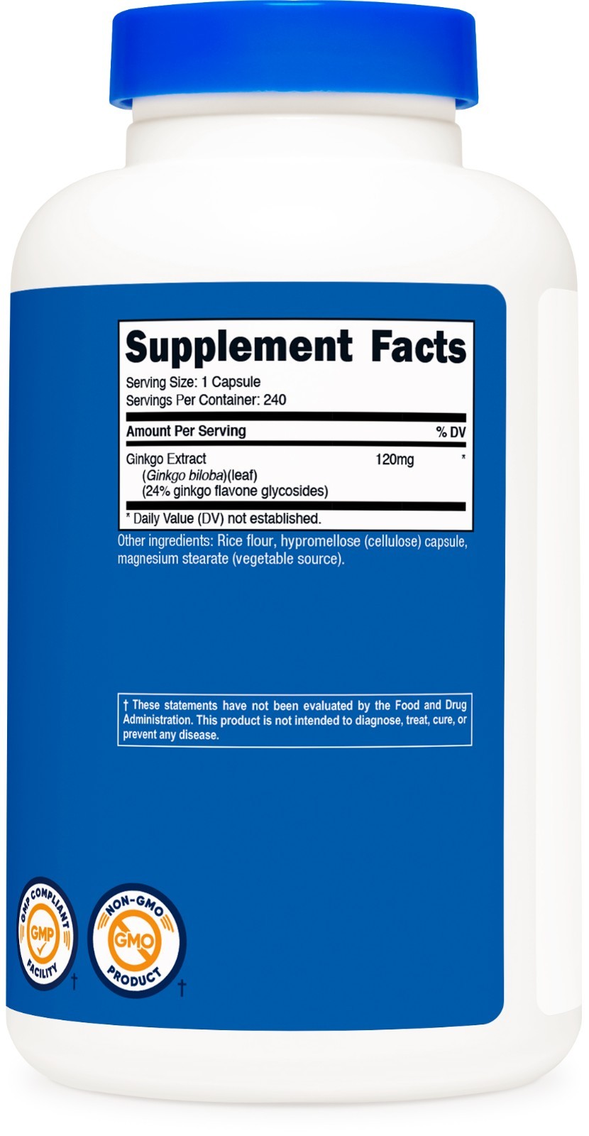 Nutricost Ginkgo Biloba Extract 120mg, 240 Capsules – Gluten Free & Non-GMO