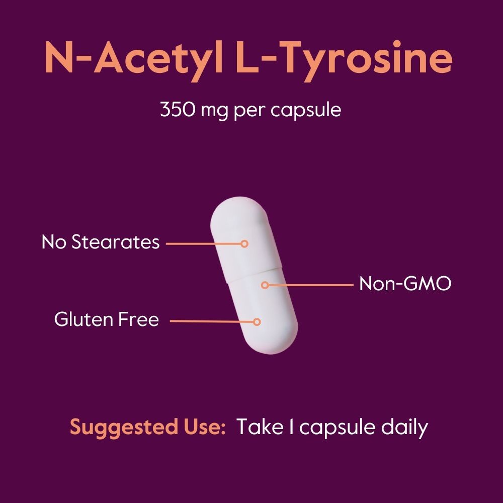 N-Acetyl L-Tyrosine 350mg (NALT)(120 Capsules)No Stearates-Non GMO-Gluten Free