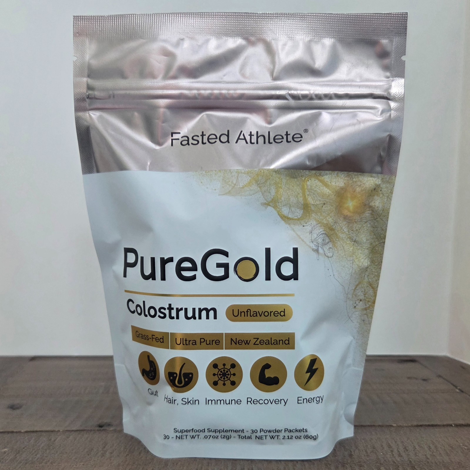 Fasted Athlete PureGold Colostrum Grass-Fed Powder (30 Single Serve Packets)