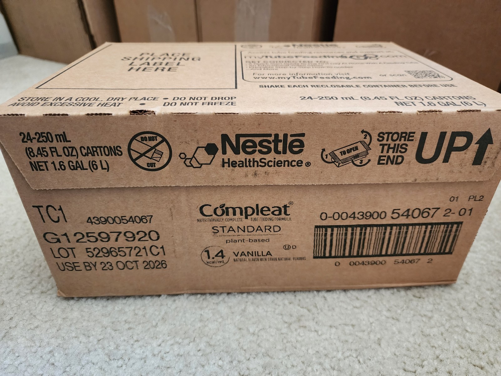 Nestle Compleat Standard 1.4 Tube Feeding Formula Vanilla 8.45 oz – Case of 24