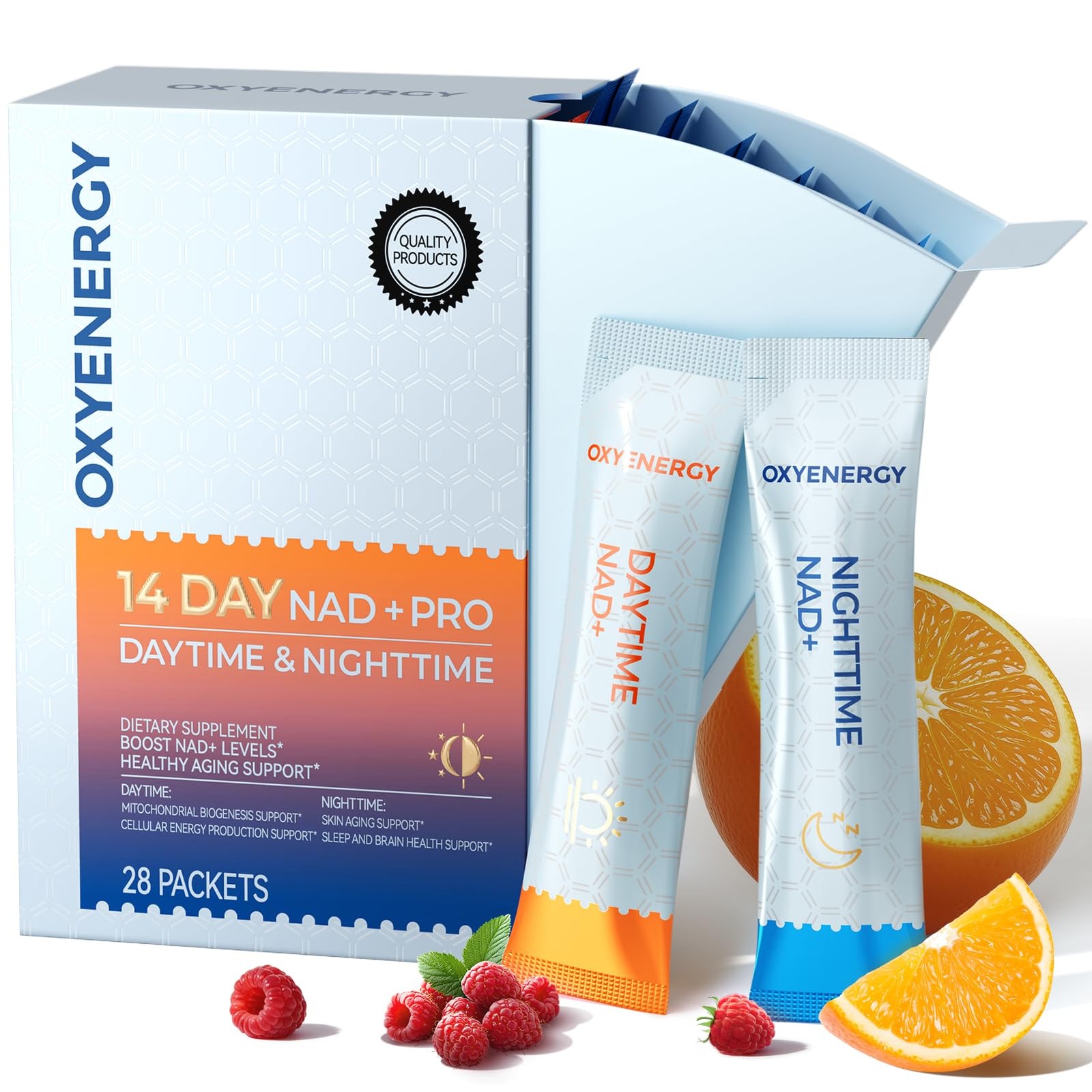 OxyEnergy NAD Supplement 1550 mg-Daytime 7 Ounce (Pack of 1), Orange & Berry
