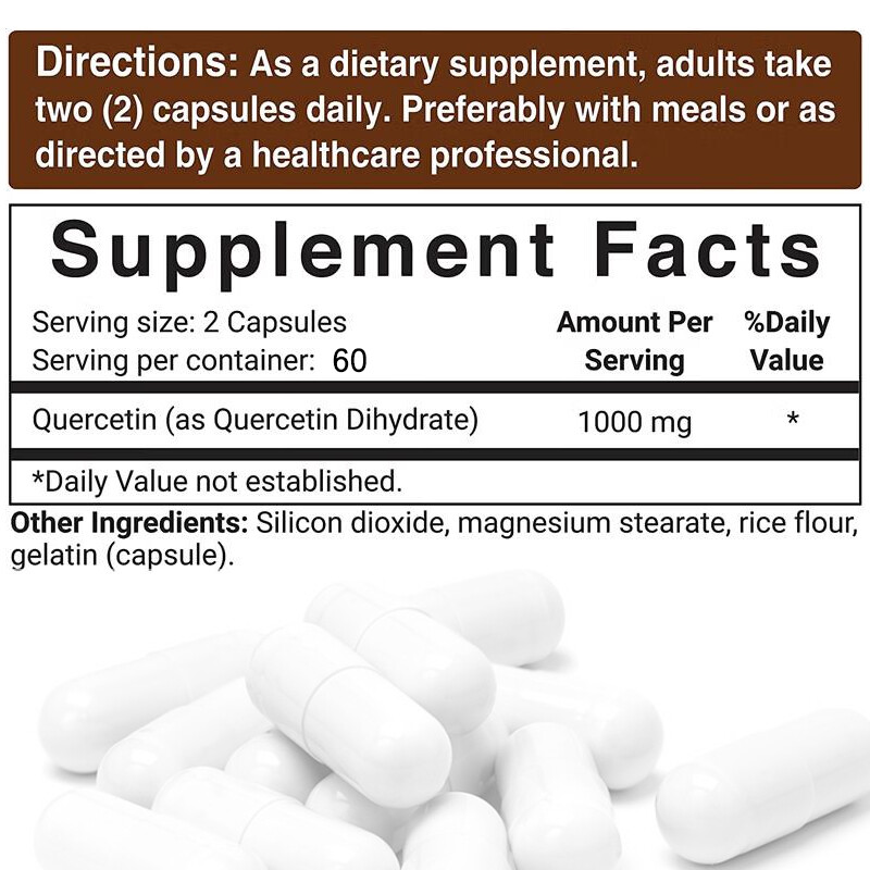 Quercetin 1000mg 30 To 120 Capsules Immune Support Supplement