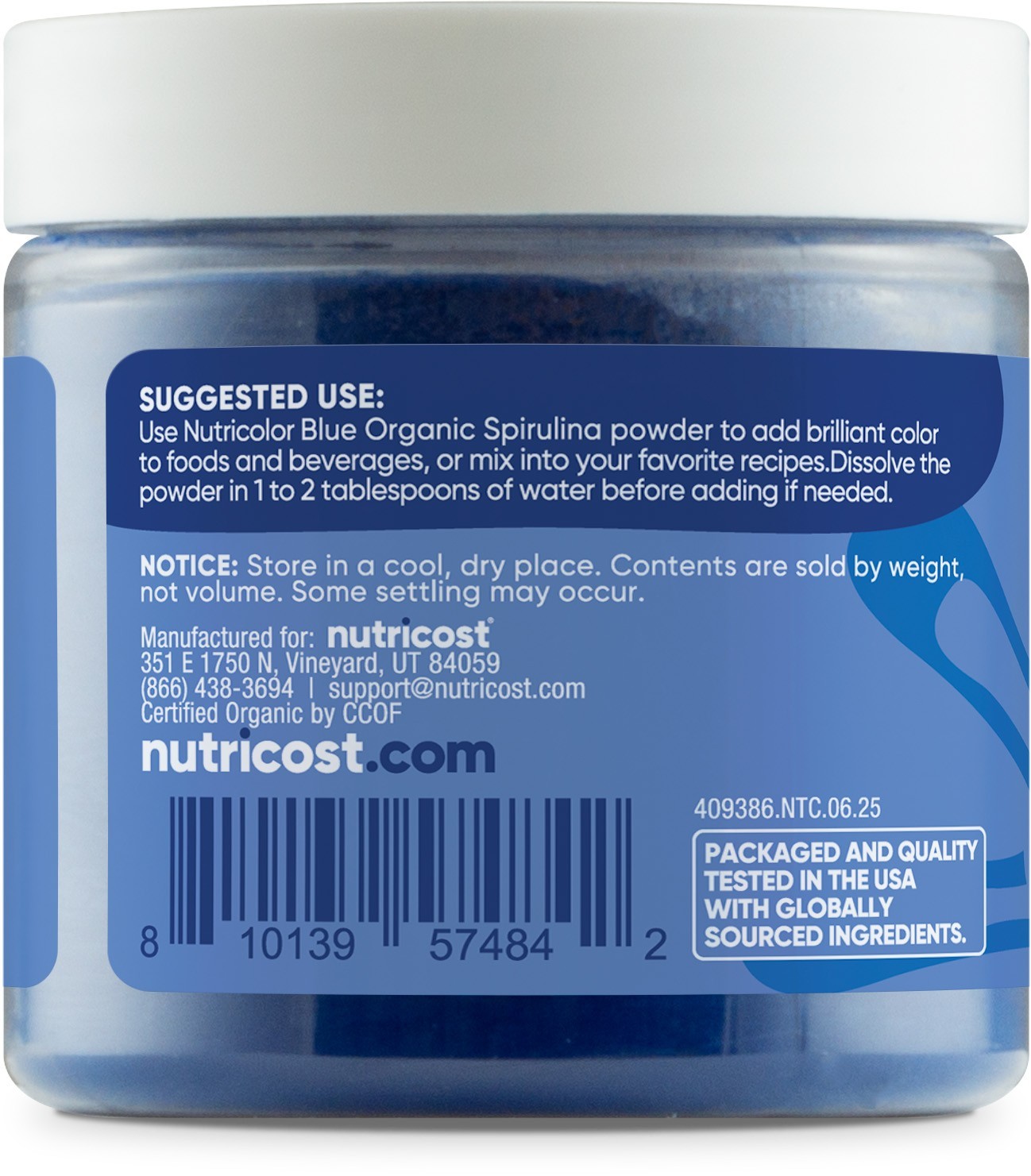 Nutricost Blue Plant Based Food Coloring From Organic Blue Spirulina