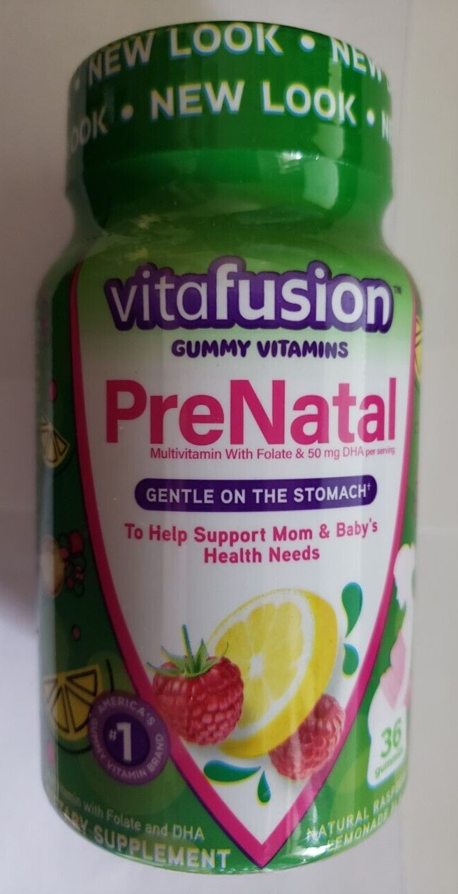 VitaFusion – PreNatal – Multivitamin w/ Folate – 36pc – Raspberry Lemon 9/2025