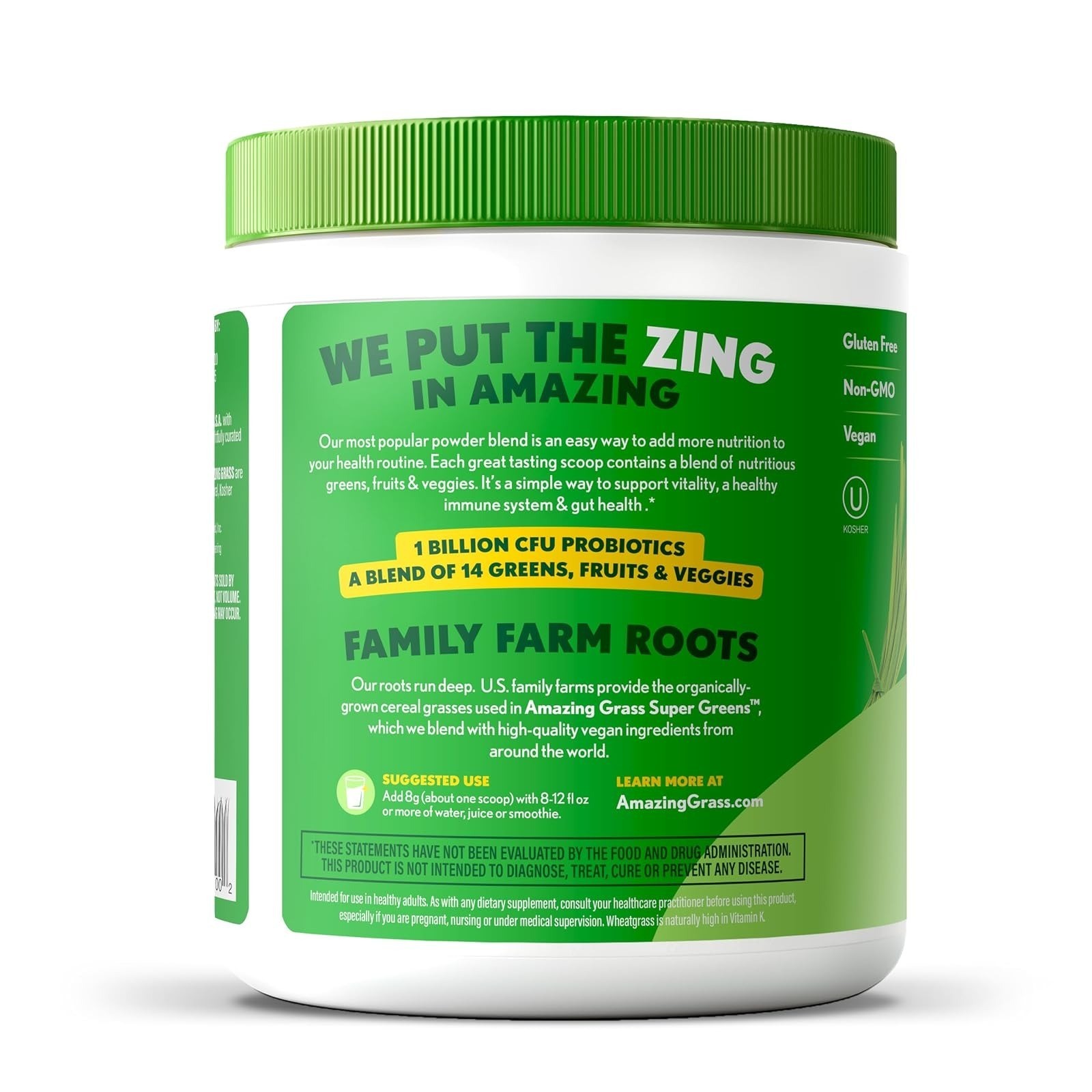 Amazing Grass Super Greens Powder – Organic Smoothie Supplement – 30 Servings