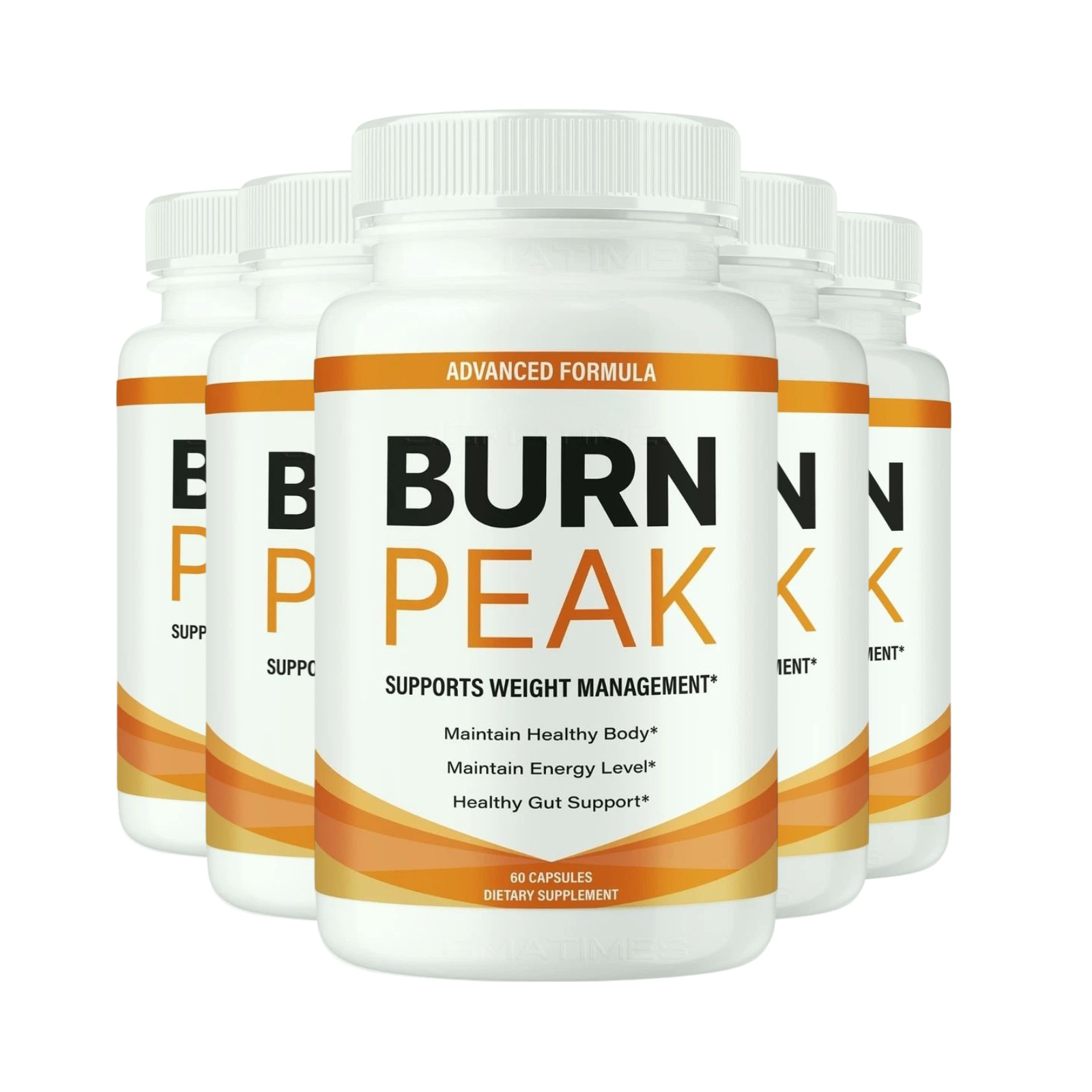 5-Pack Burn Peak Capsules, BurnPeak Weight Management Support – 300 Capsules