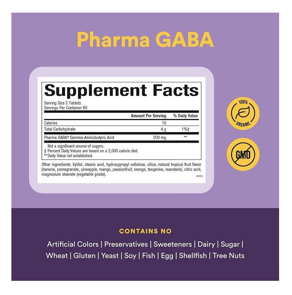 Natural Factors Pharma GABA 100mg Supplement Support Calm Sleep Focus 120Tablet