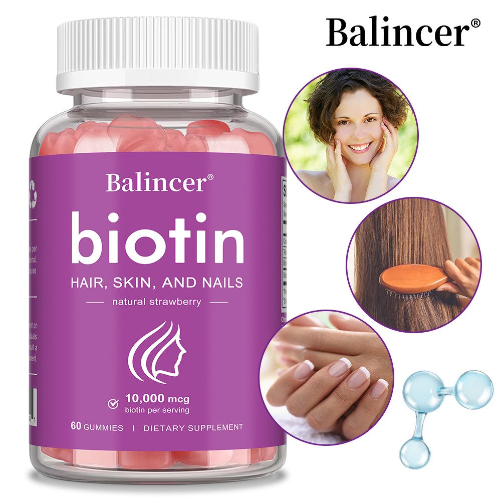 10000mcg Biotin Gummies | Hair, Skin & Nail Beauty Support, 60 Chews