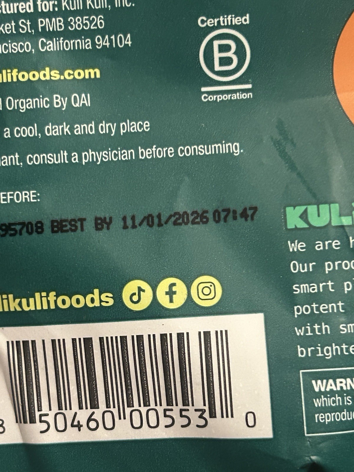 2x Kuli Kuli Mo Superfood Organic Gut Bliss 6 Oz 11/2026 FreeShip