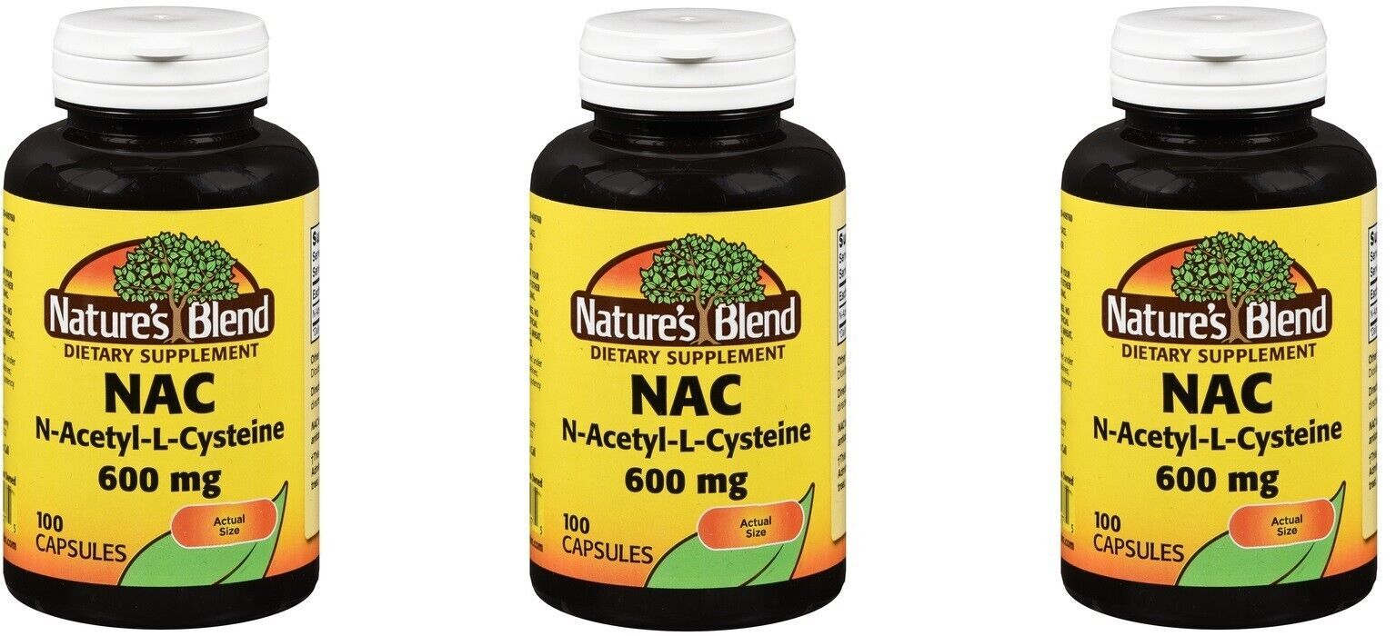 Nature’s Blend NAC 600mg Capsules 100ct (3 Pack)