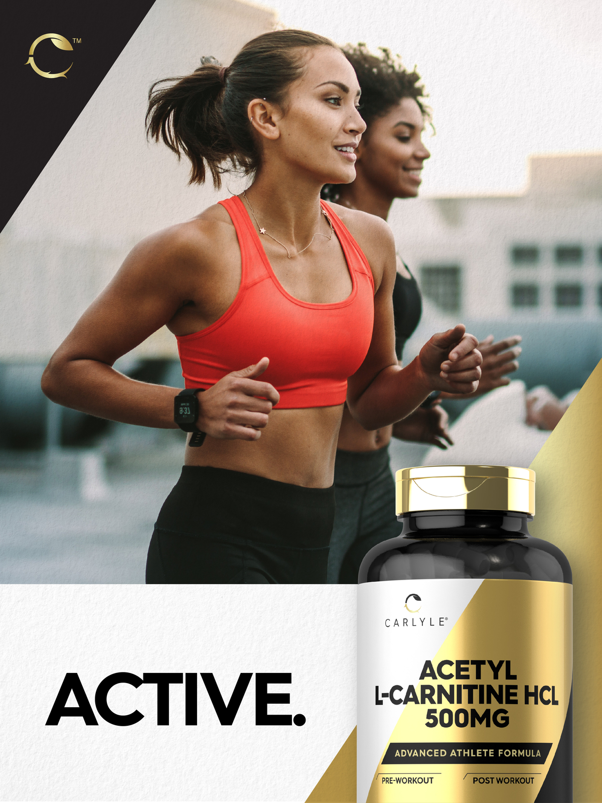 Acetyl L-Carnitine HCL 500mg | 180 Capsules | Non- GMO, Gluten Free | by Carlyle