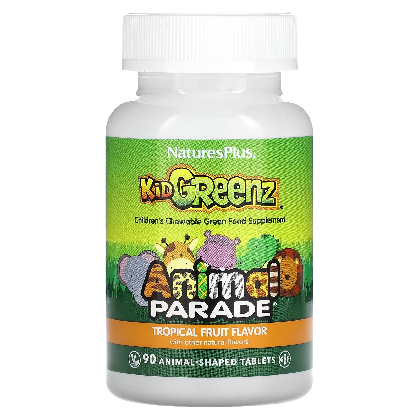 Nature’s Plus Kid Greenz Animal Parade (Tropical Fruit) 90 chewable tablets