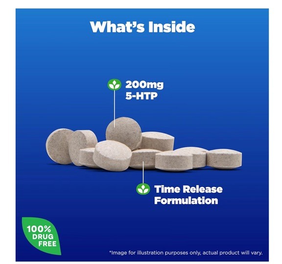 3-Pack 200 mg 60 Time-Release Tablets Natrol Mood + Stress 5-HTP 200mg EXP3/2026