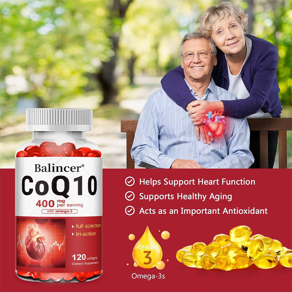 CoQ10 400mg with Omega 3 | Heart & Energy Support 30/60/120 Softgels