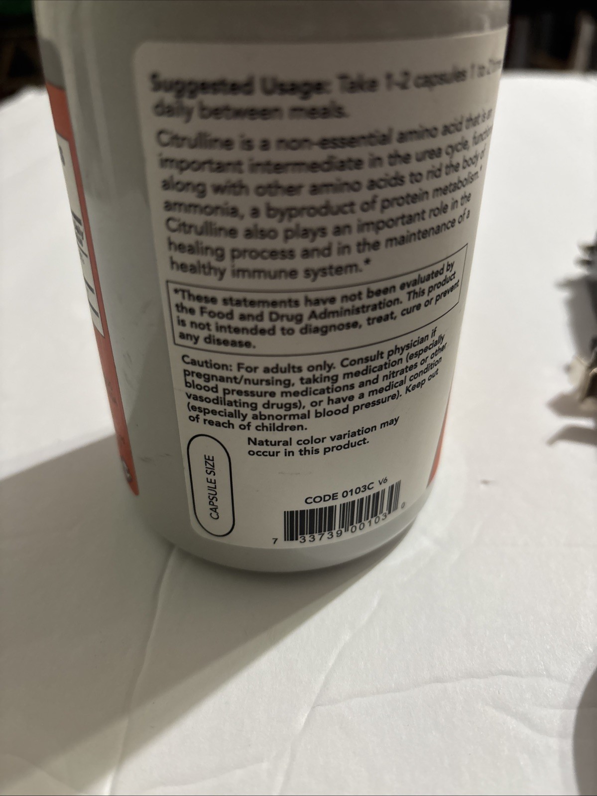 NOW FOODS L-Citrulline 750 mg 180 Capsules 11/2026