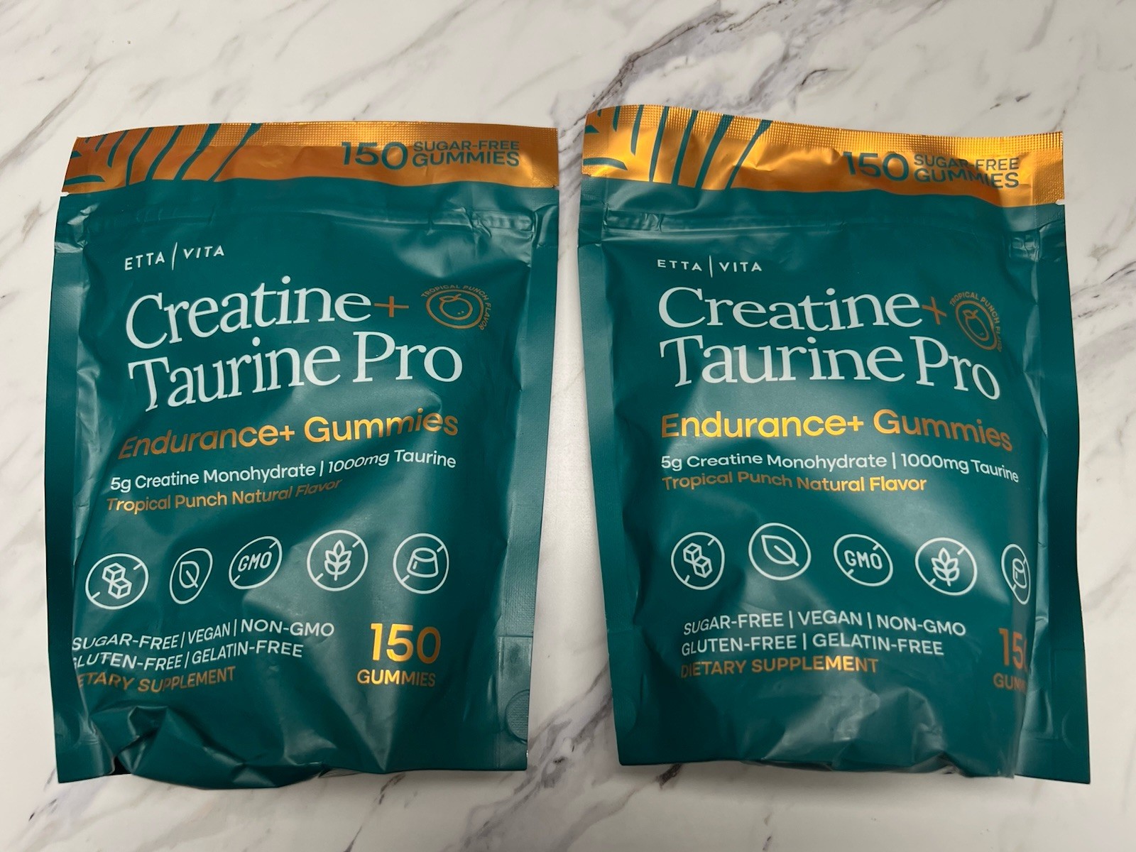 Lot of 2 Etta Vita Sugar Free Creatine Taurine Pro Endurance 150 Gummies 8/2027