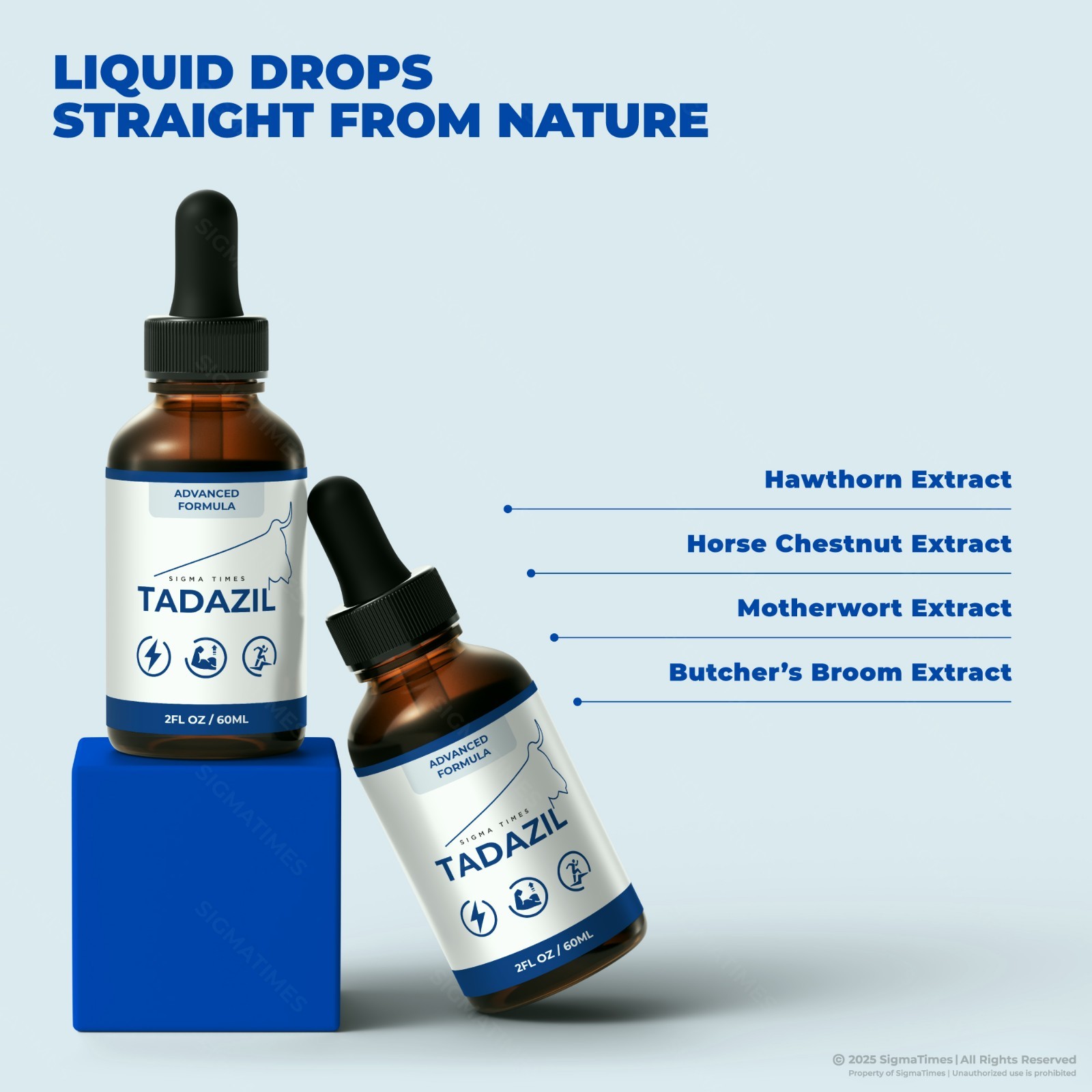 Tadazil Drops for Men, All Natural Potent Formula For Male Health – 2 Pack