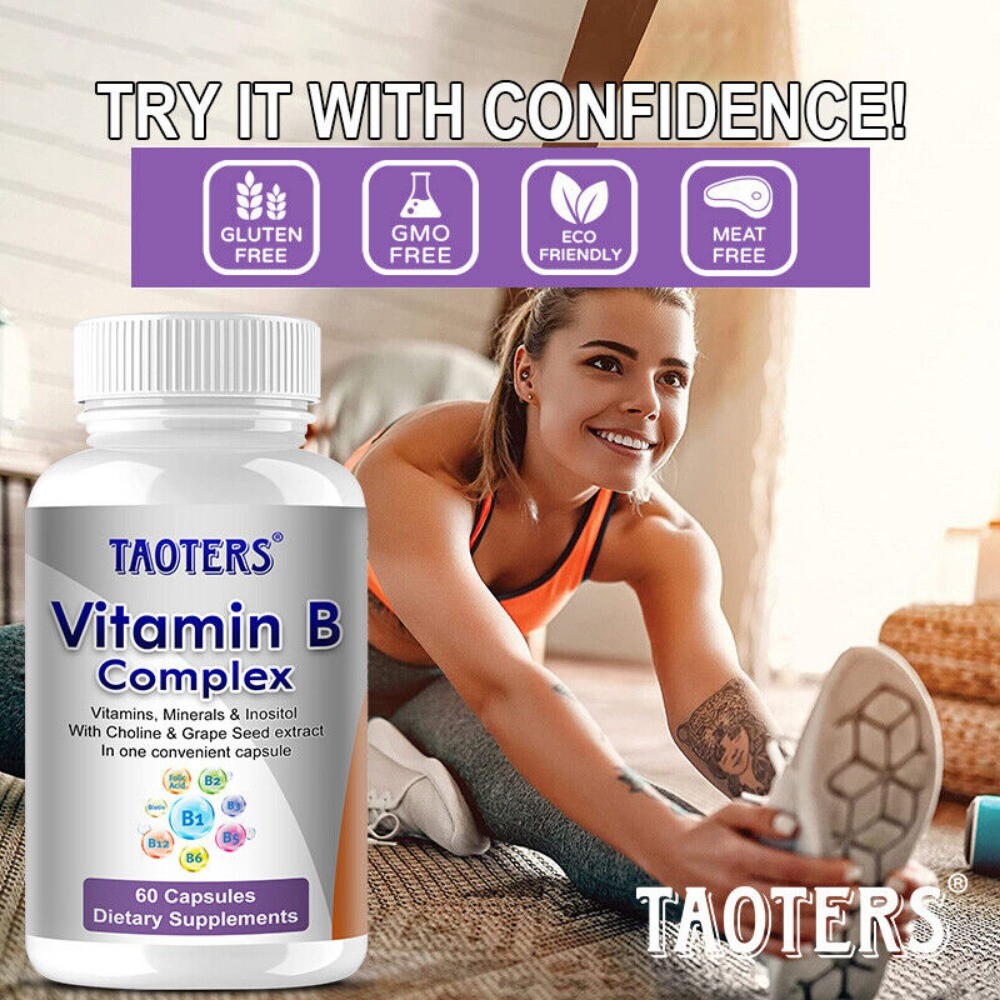Vitamin B Complex, 60 Capsules With Minerals – High Potency Immune Support