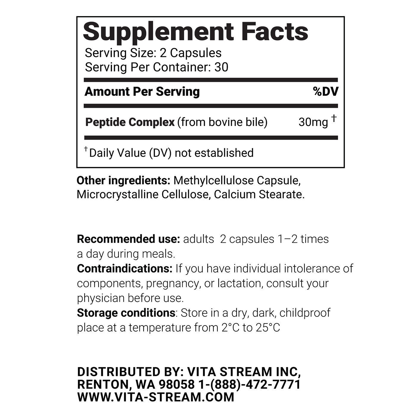 Biltorin – Bile Peptide Bioregulator 30 & 60 Capsules – Free Shipping