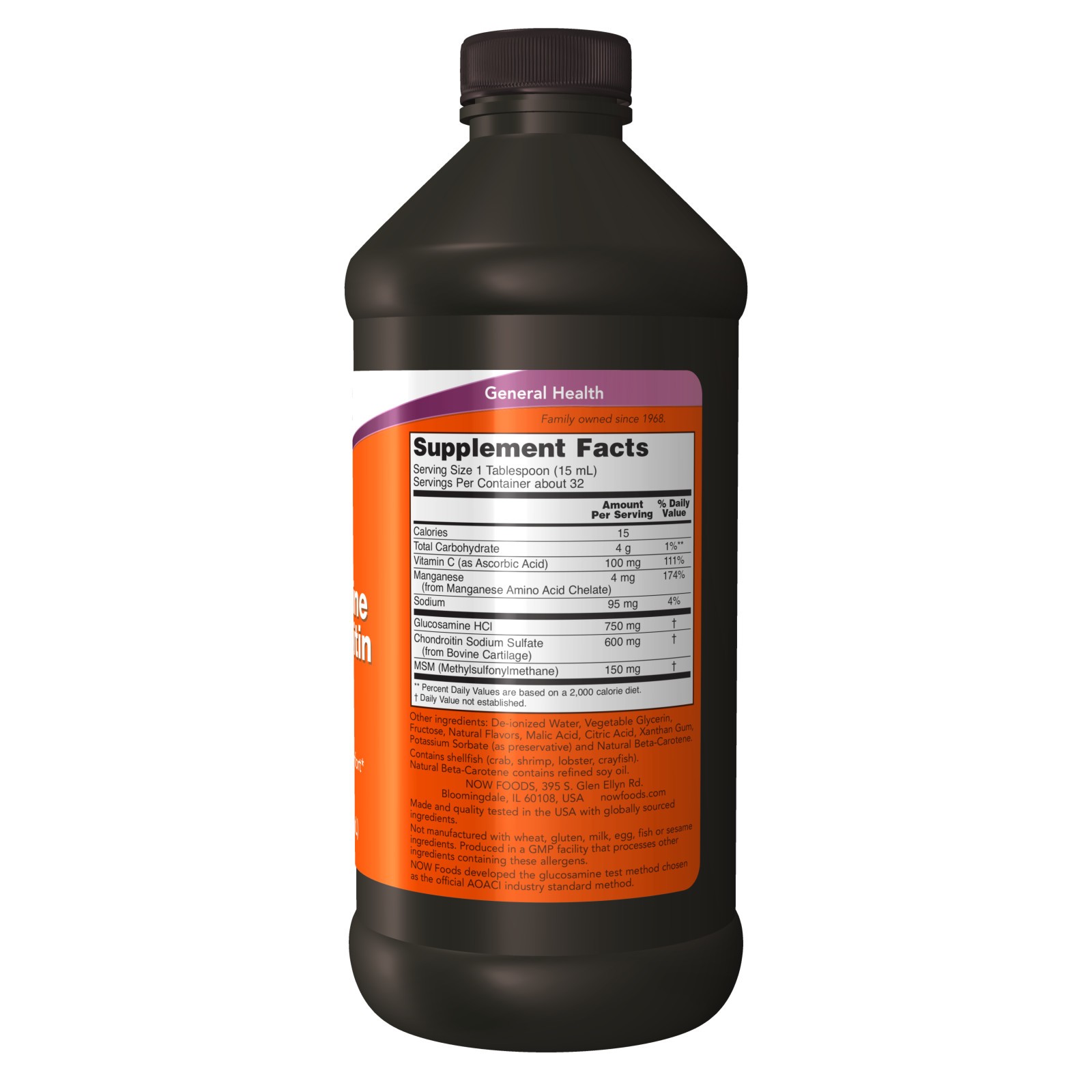 NOW FOODS Liquid Glucosamine & Chondroitin with MSM 16 fl oz