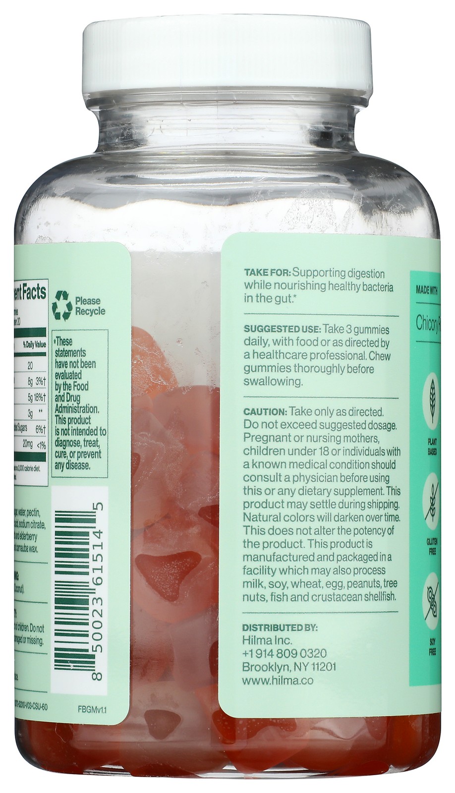 Hilma Dietary Supplement Fiber Gummy 60 Count Citrus Berry Flavor Ct 1 Pack