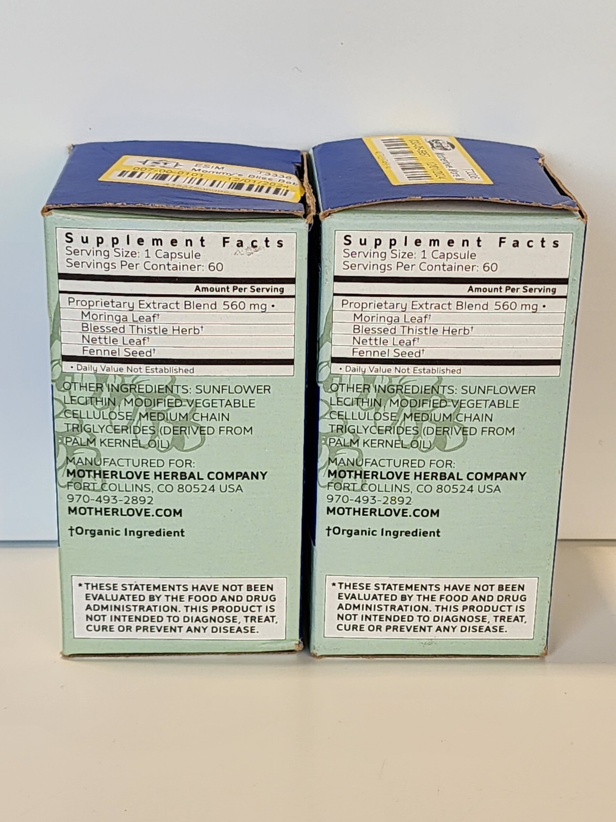 Motherlove More Milk Moringa Herbal Supplement 60 Capsules Each, Expires 01/2026