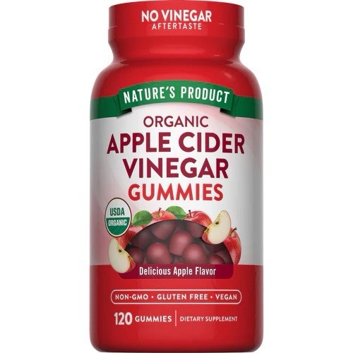 Nature’s Product Organic Apple Cider Vinegar Gummies Apple Flavor 120 Vegan