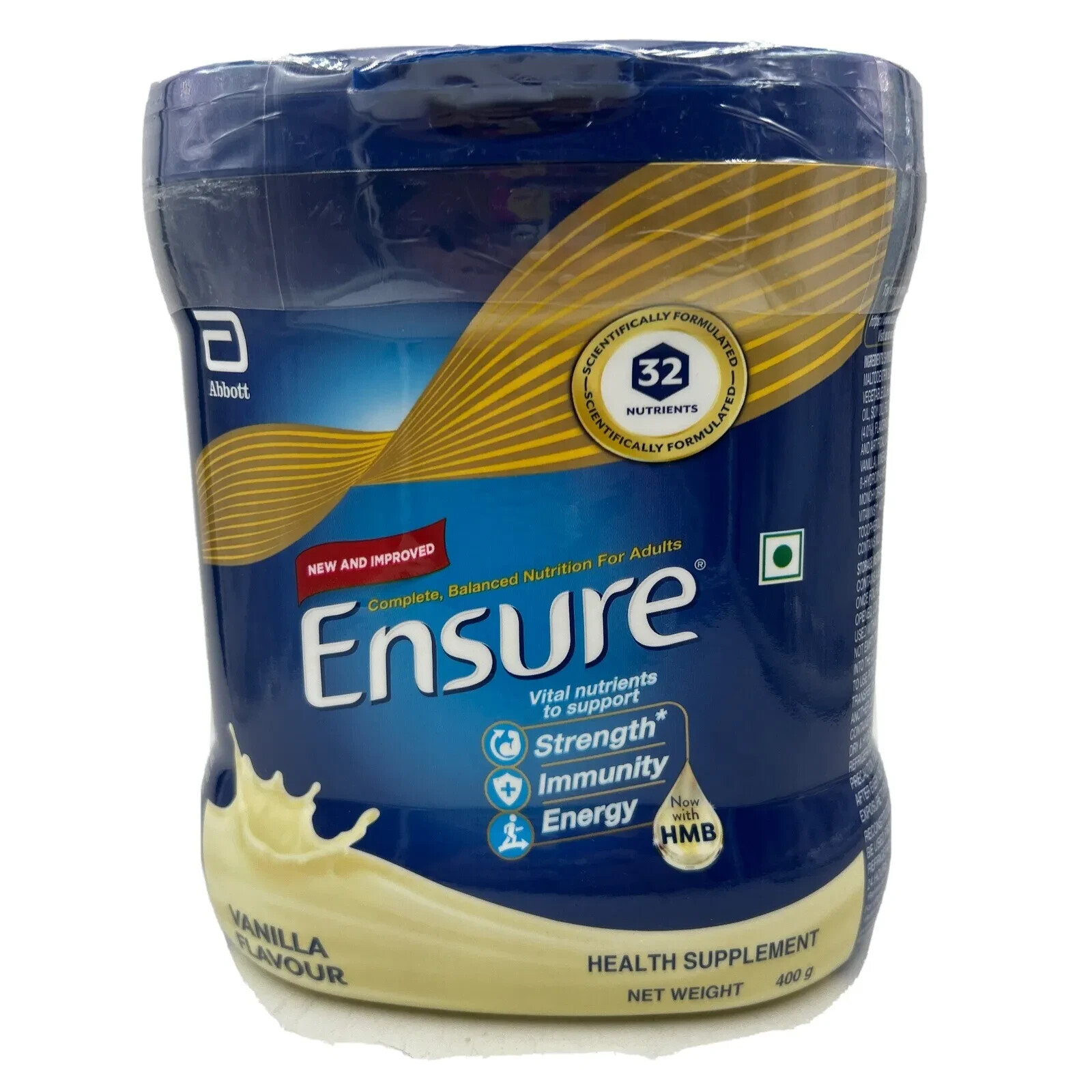 Abbott Ensure Vanilla Drink Powder Dietary Supplement For Adults 375grm, Jar