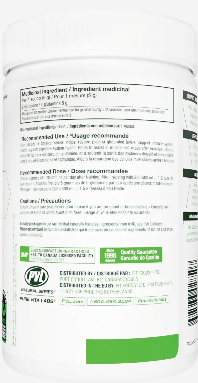 PVL Fermented L-Glutamine 400g 2-Pack Blue Raspberry + Orange Muscle Recovery