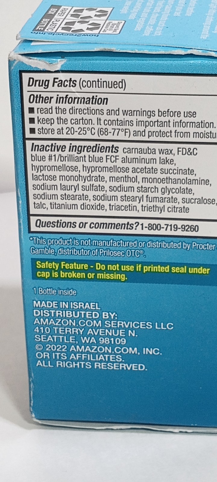 Amazon Basic Care Omeprazole 20mg Delayed Release Tablets Cool Mint 14 Count EXP