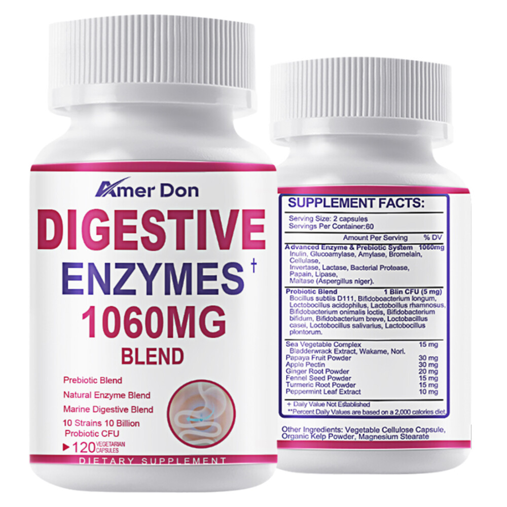 Probiotics Digestive Enzymes 120Caps High Potency Constipation&Bloating Health