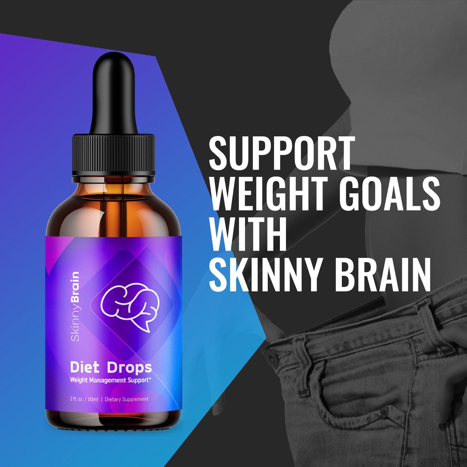 Skinny Brain Diet Drops – Liquid Drops for Weight Management & Support (2 Pack)