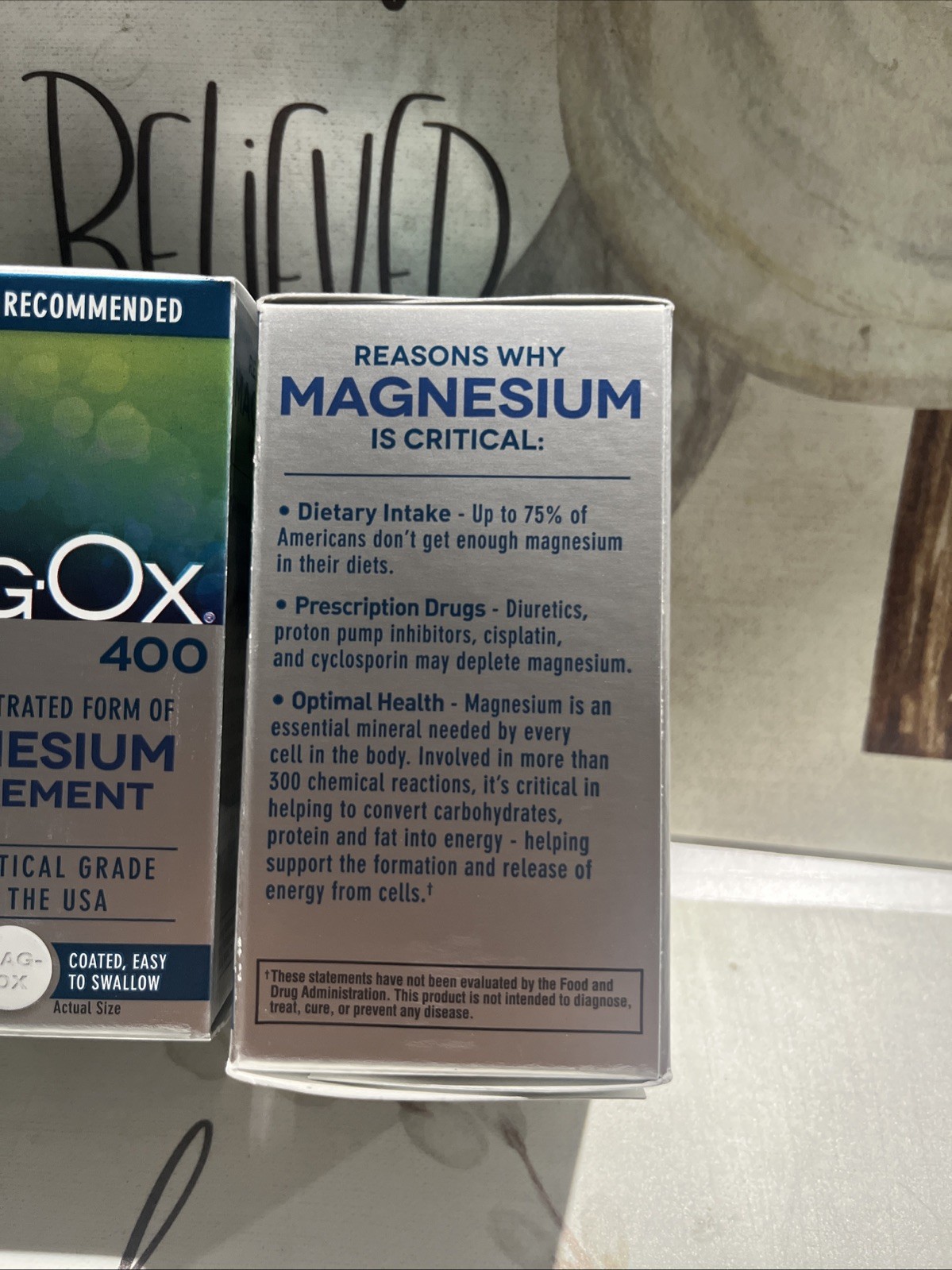 MagOx 400 Magnesium Supplement; Count 60 Tablets (2 Pack) Exp 08/27