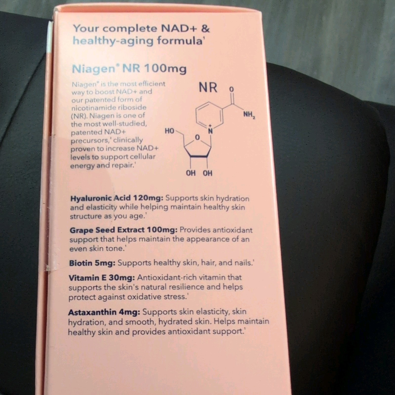 Tru Niagen Beauty Hair Skin Nails 100mg Vegetarian Gluten-Free 30 Capsules