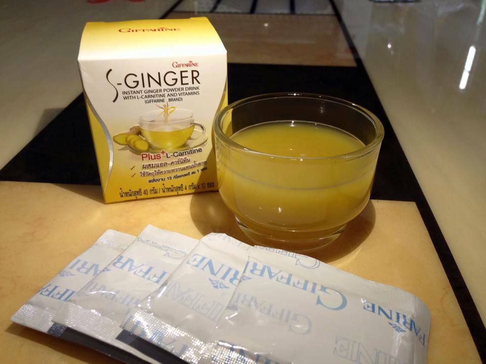 10x4g Instant S-Ginger Powder Drink with L-Carnitine and Vitamins Health Beauty