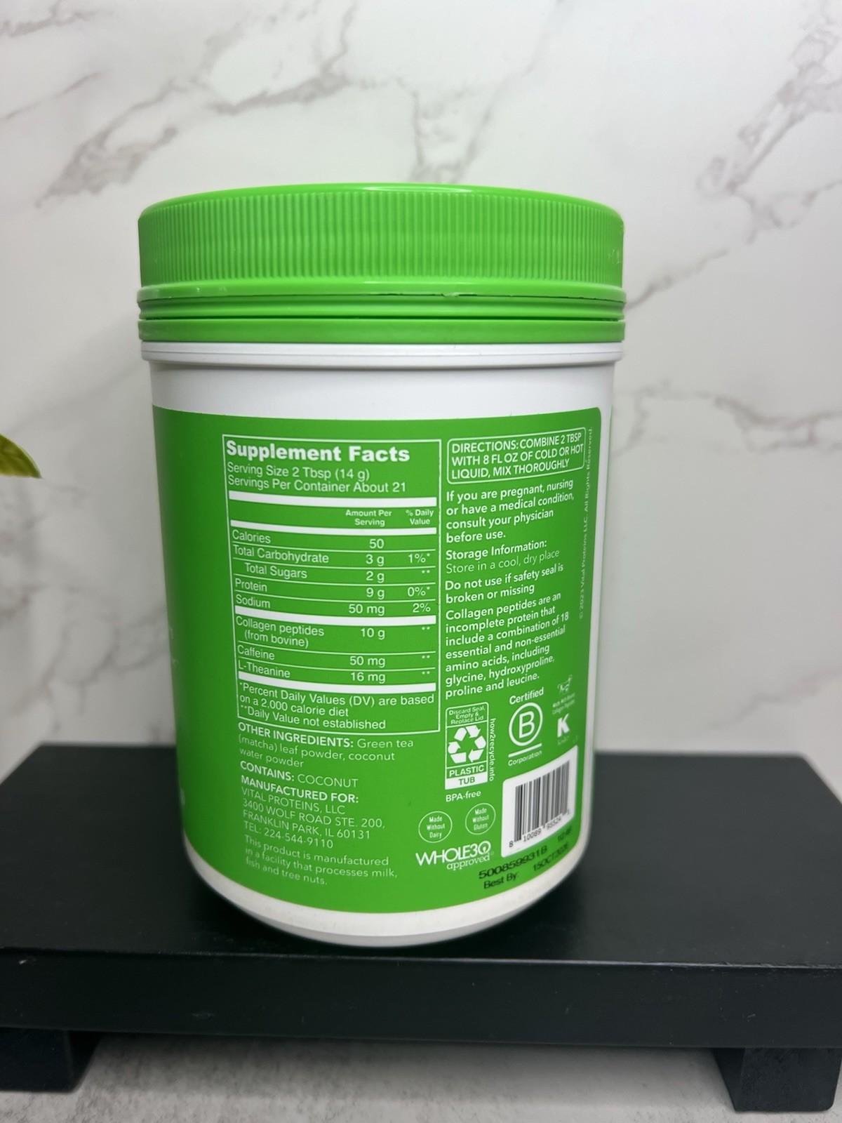 Vital Proteins Matcha Collagen Powder Original Matcha 10.5 oz Exp 10/2026