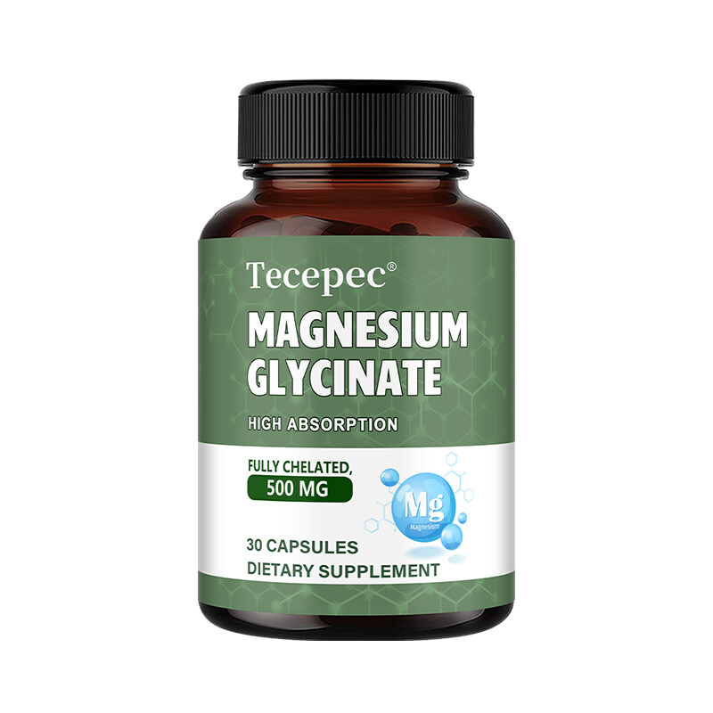 Magnesium Glycinate 500mg – Fully Chelated, High Absorption Capsules for Heart