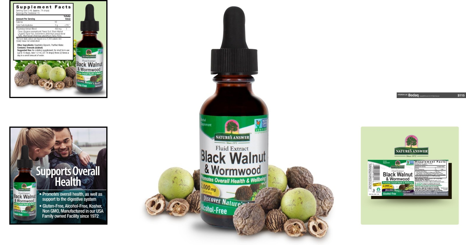 Nature’s Answer Black Walnut & Wormwood 1oz – Enhances Gut & Overall Health