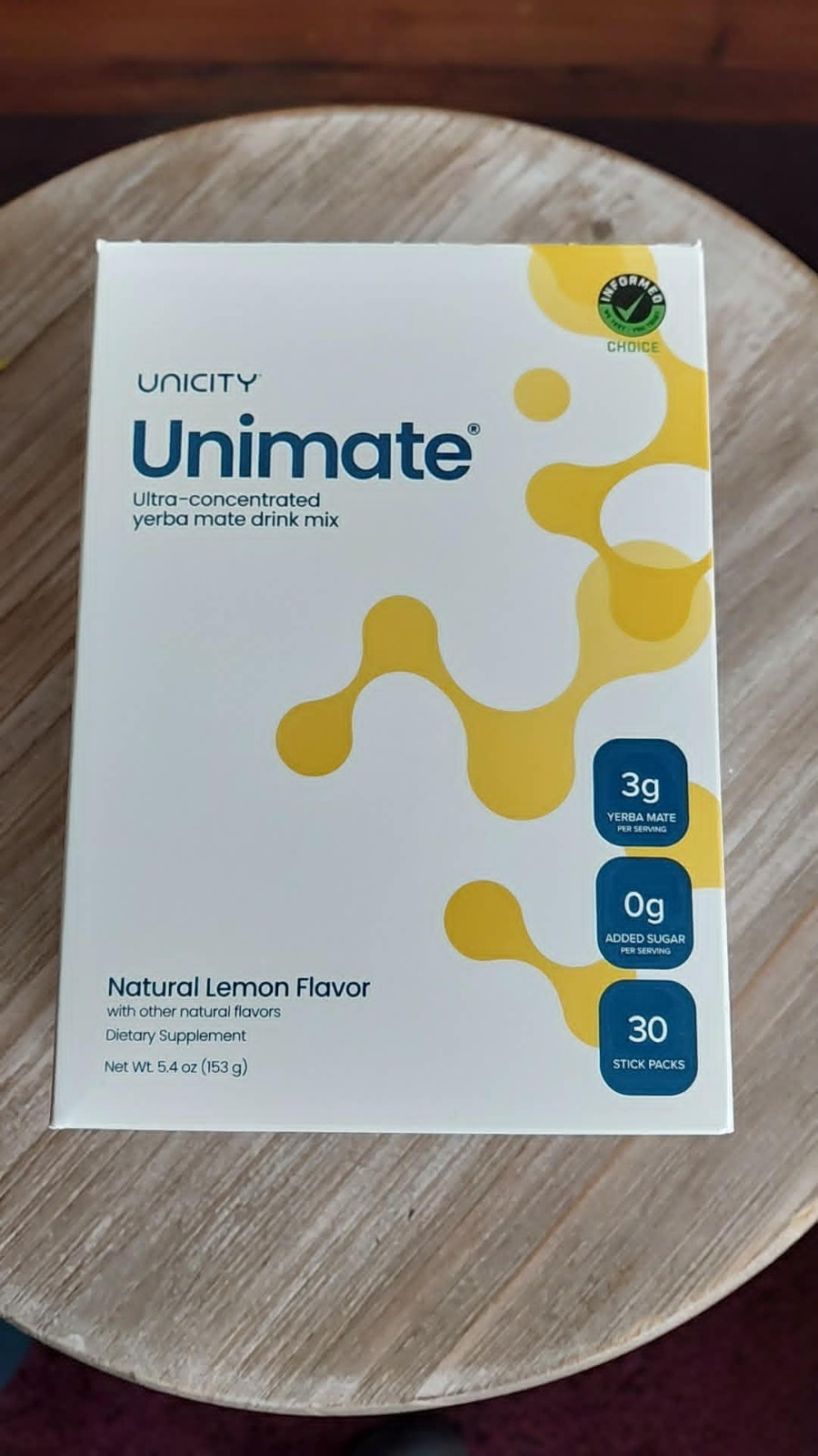 Unicity Unimate Natural Lemon Flavor 30 Packs/Sticks NEW SEALED Exp Dec 2027