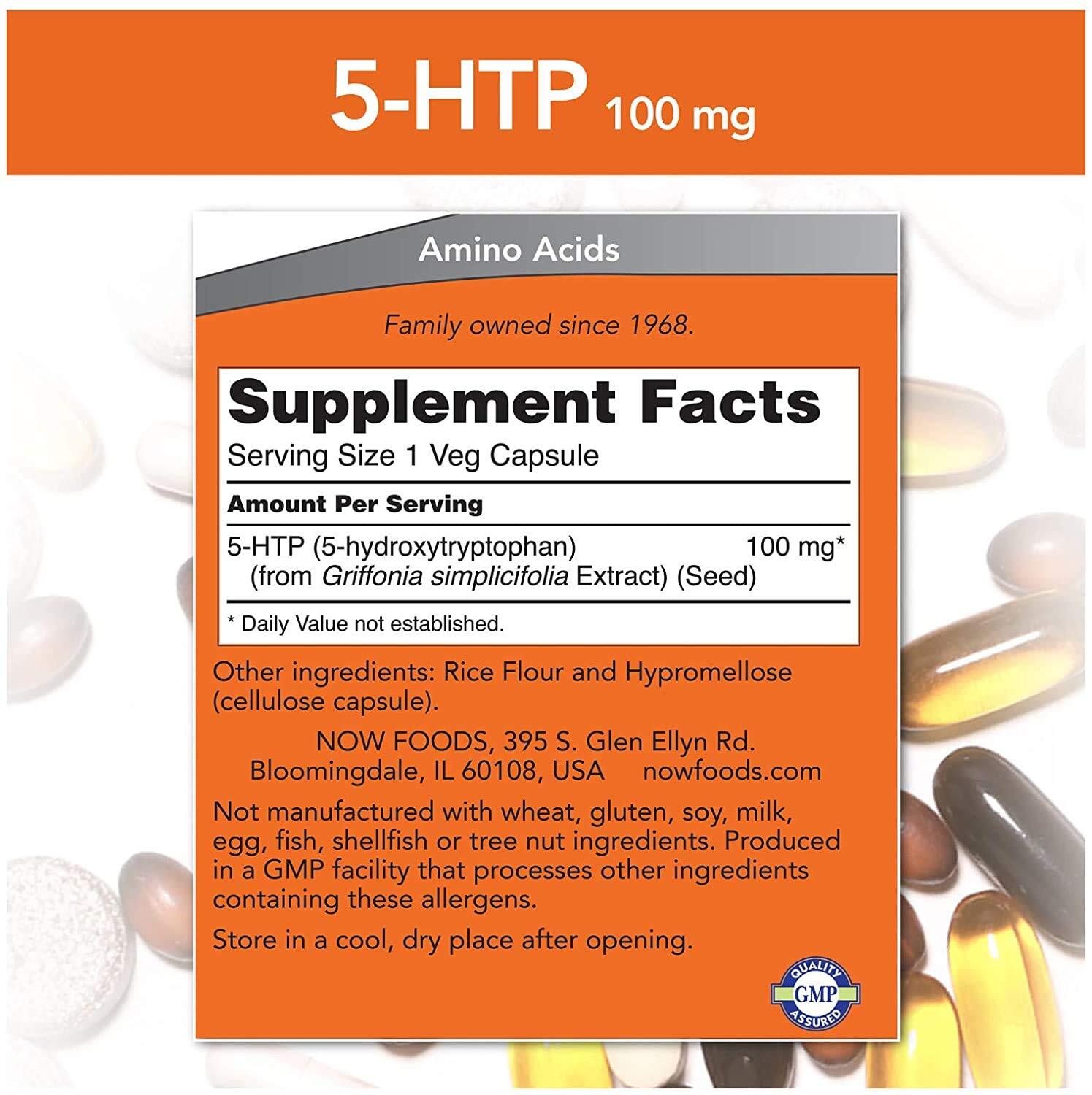 NOW FOODS 5-HTP 100 mg 120 Veg Capsules
