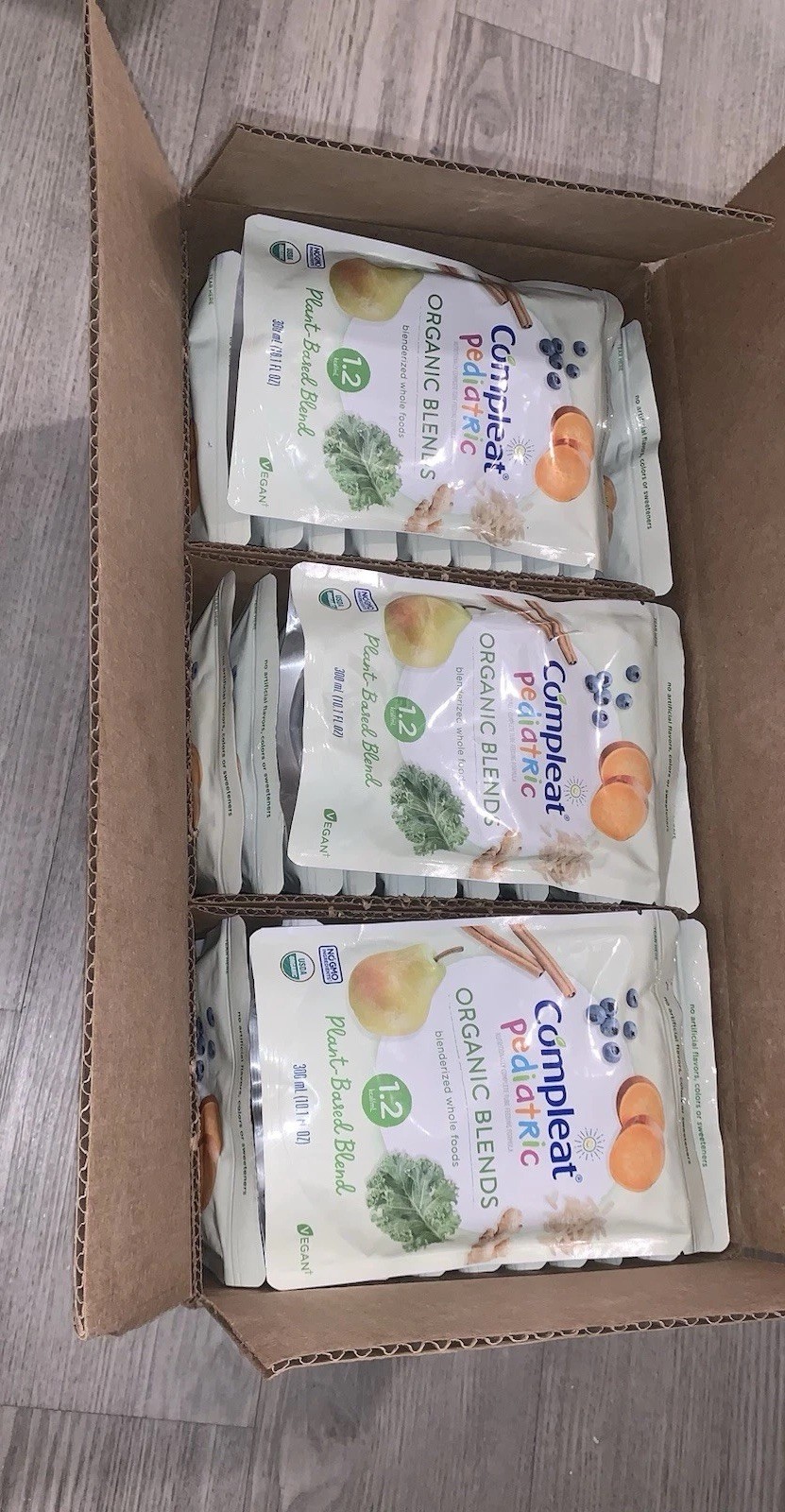 Compleat Pediatric Organic Blends Plant Base Blenderized Tube Feed – 1 Box of 33