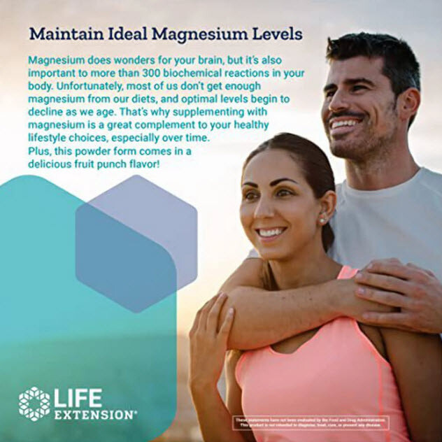 NEURO-MAG Magnesium L-Threonate TROPICAL PUNCH POWDER 4 BOTTLES LIFE EXTENSION